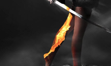 3 after clear Design an Abstract Style Sword Warrior with Fiery Effect in Photoshop