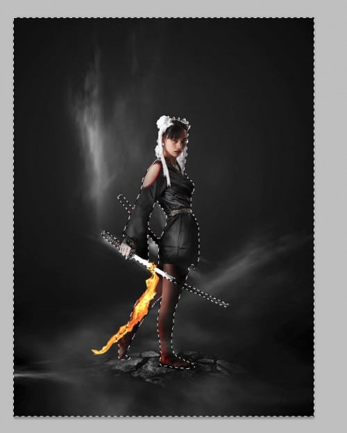 3 inverse sel 500x623 Design an Abstract Style Sword Warrior with Fiery Effect in Photoshop